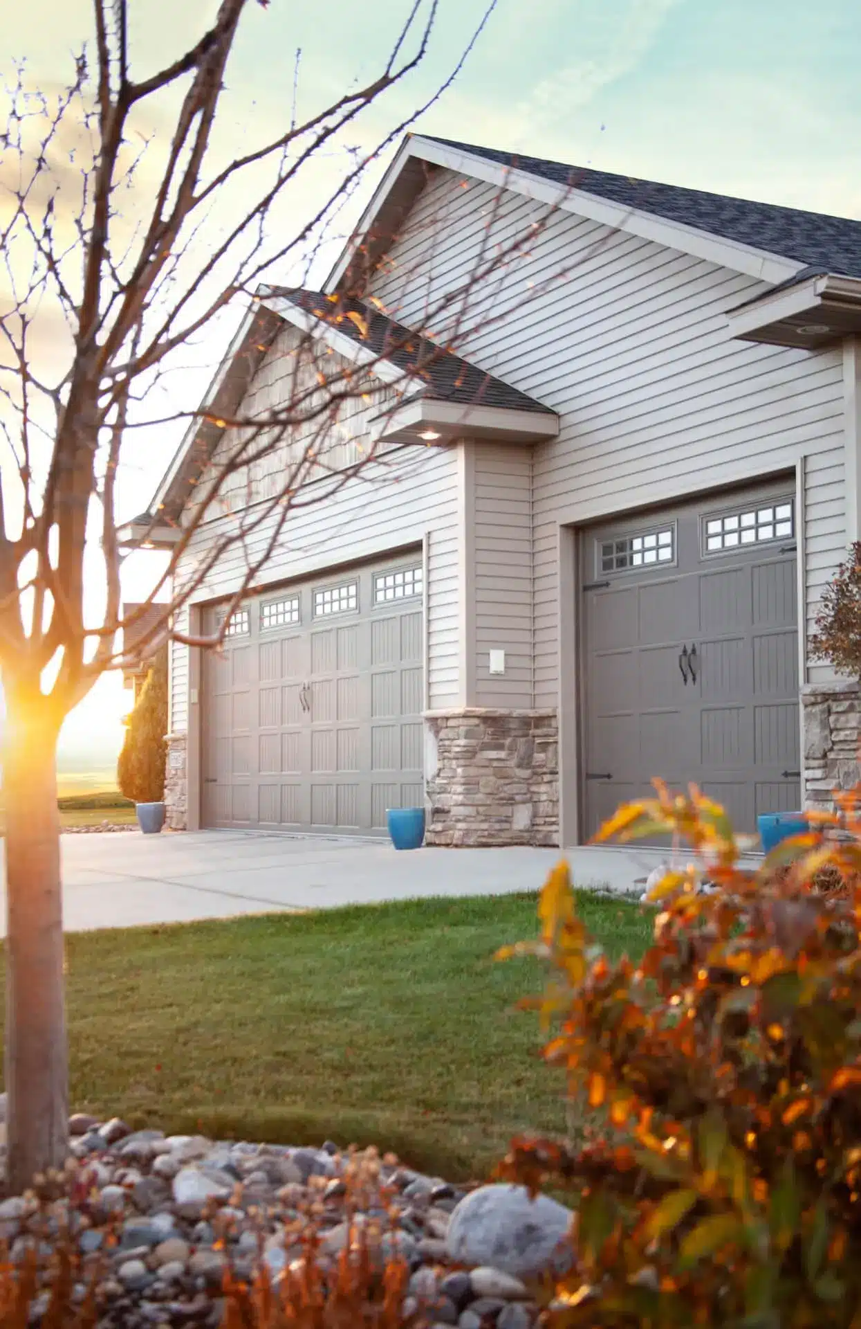 Williams Door Company White short panel carriage garage door