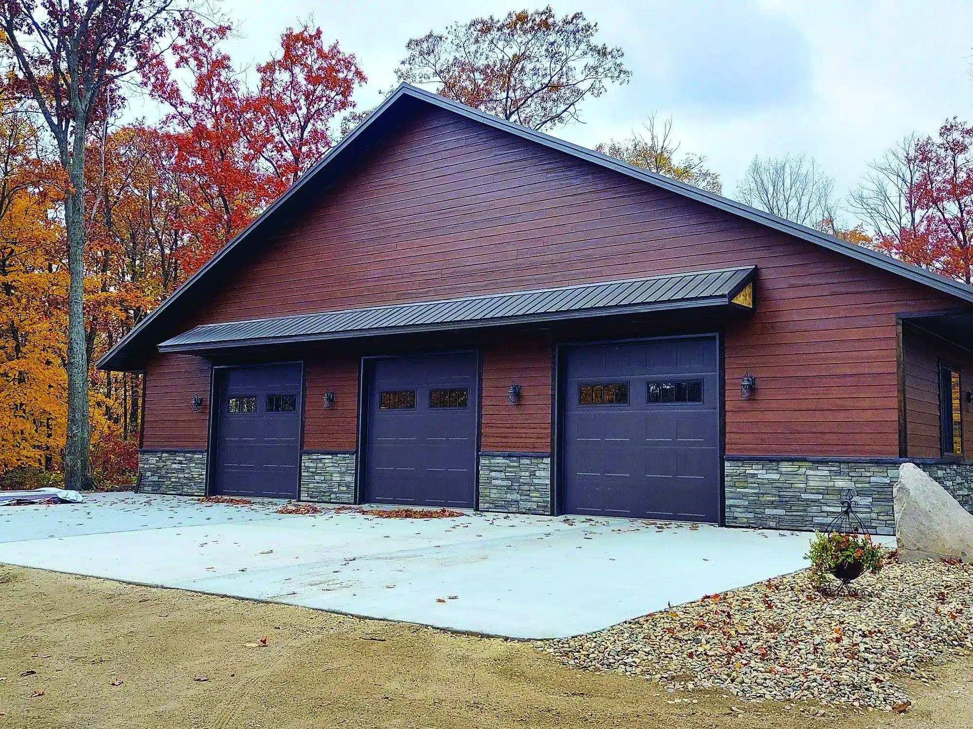 Williams Door Company Gray short panel carriage garage door